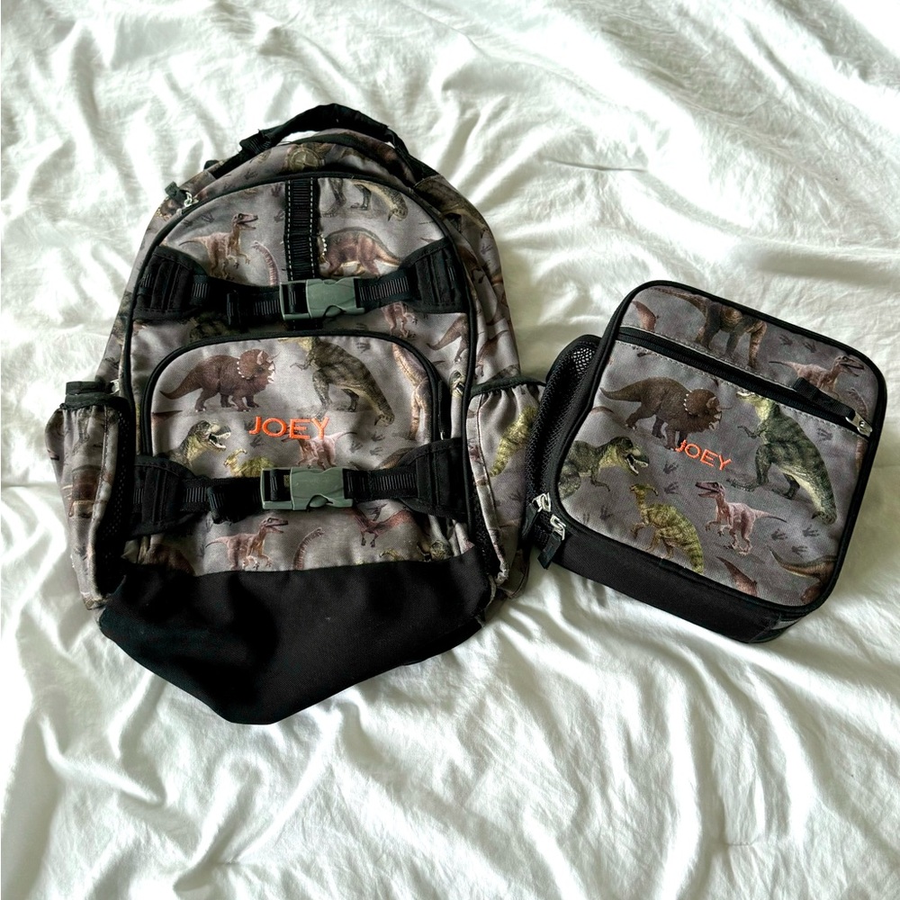 🦖 Pottery Barn Kids Lg Mackenzie Backpack Lunch Box Dinosaur Photoreal - Joey”